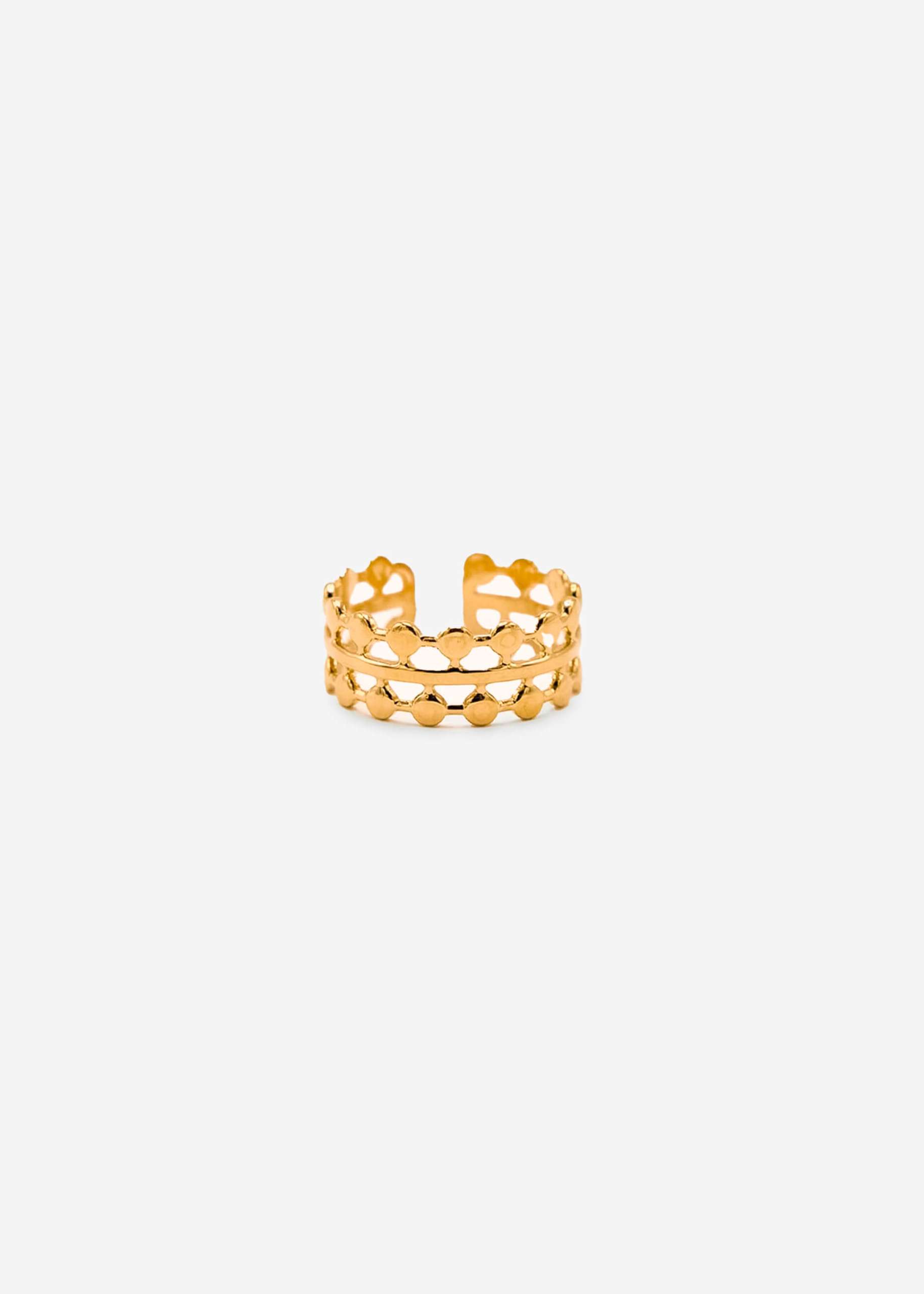 Filigraner Ring mit 3 Stegen, gold