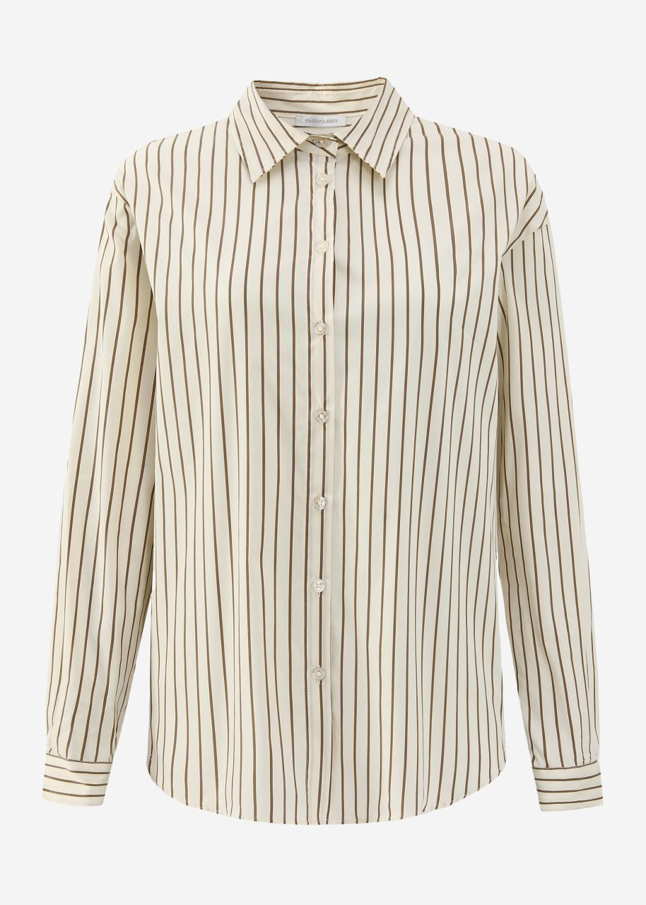 Gestreifte Hemdbluse - beige