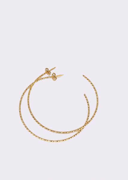 Feine Creolen mit Struktur, gold