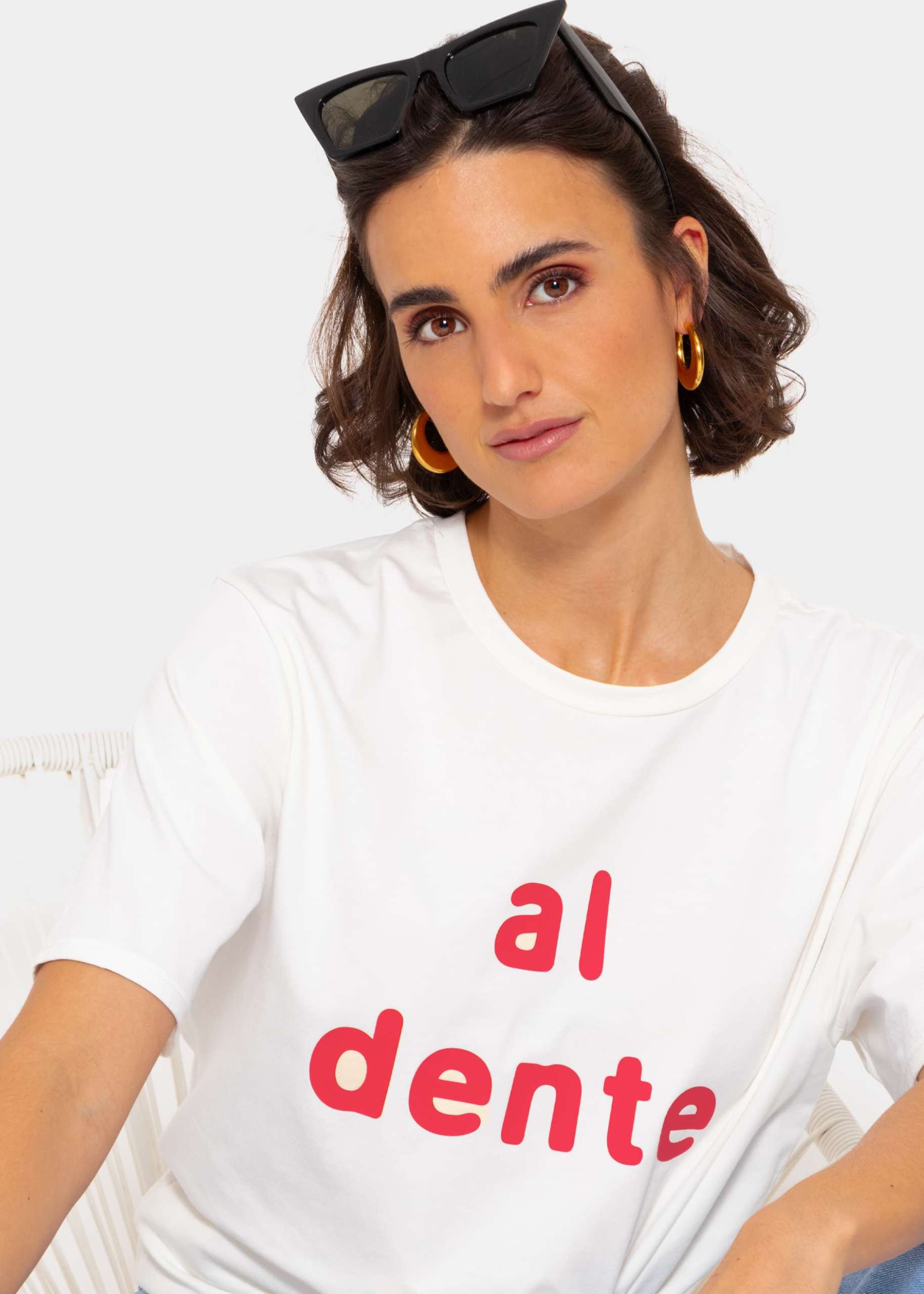 Boyfriend-Shirt "al dente", offwhite