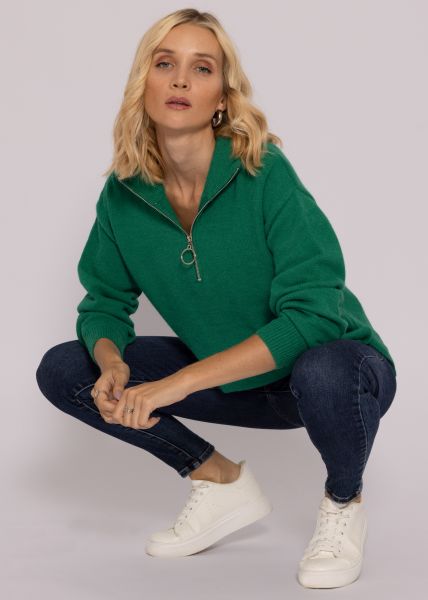 Pullover mit Reißverschluss, grün