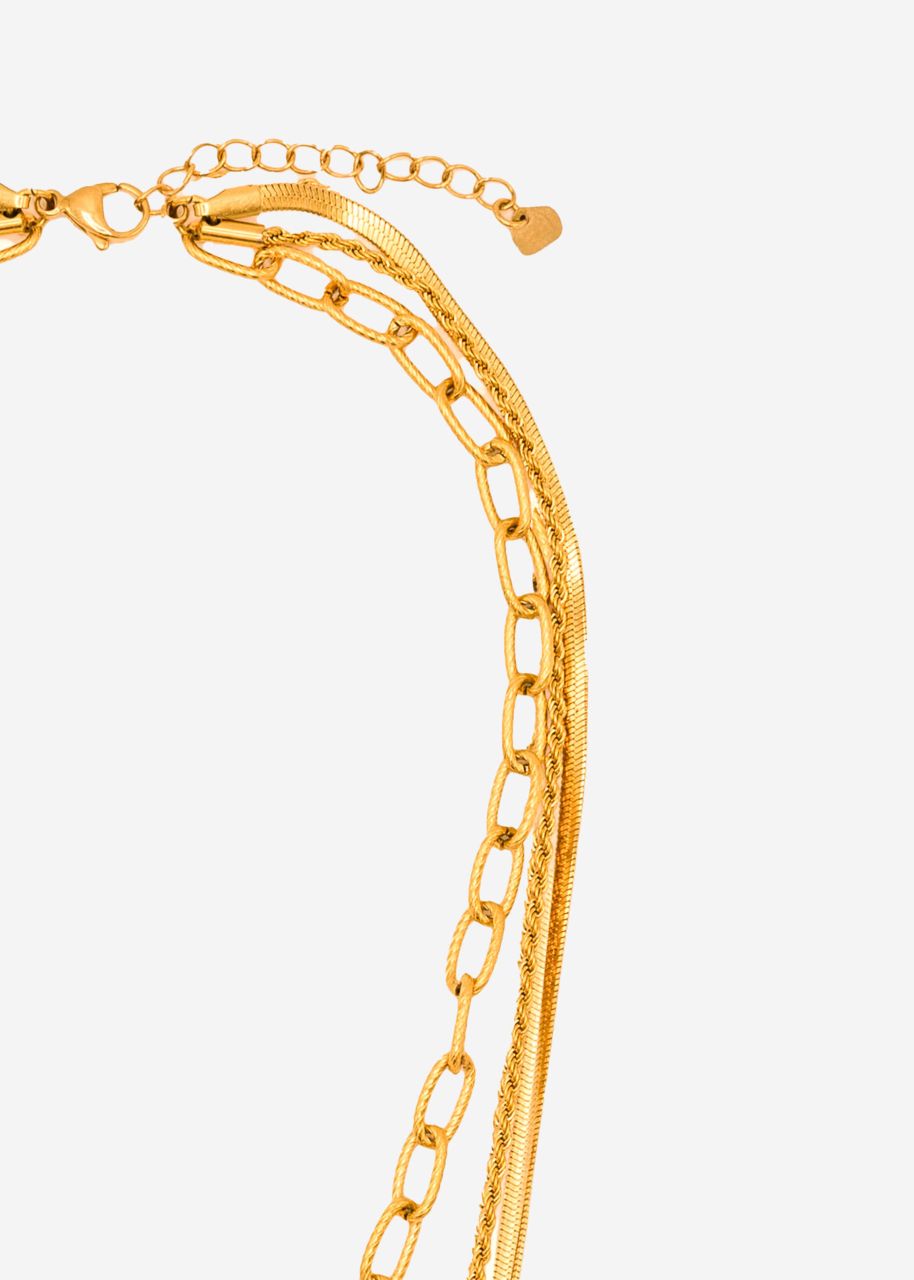 Dreifache Layering Kette - gold