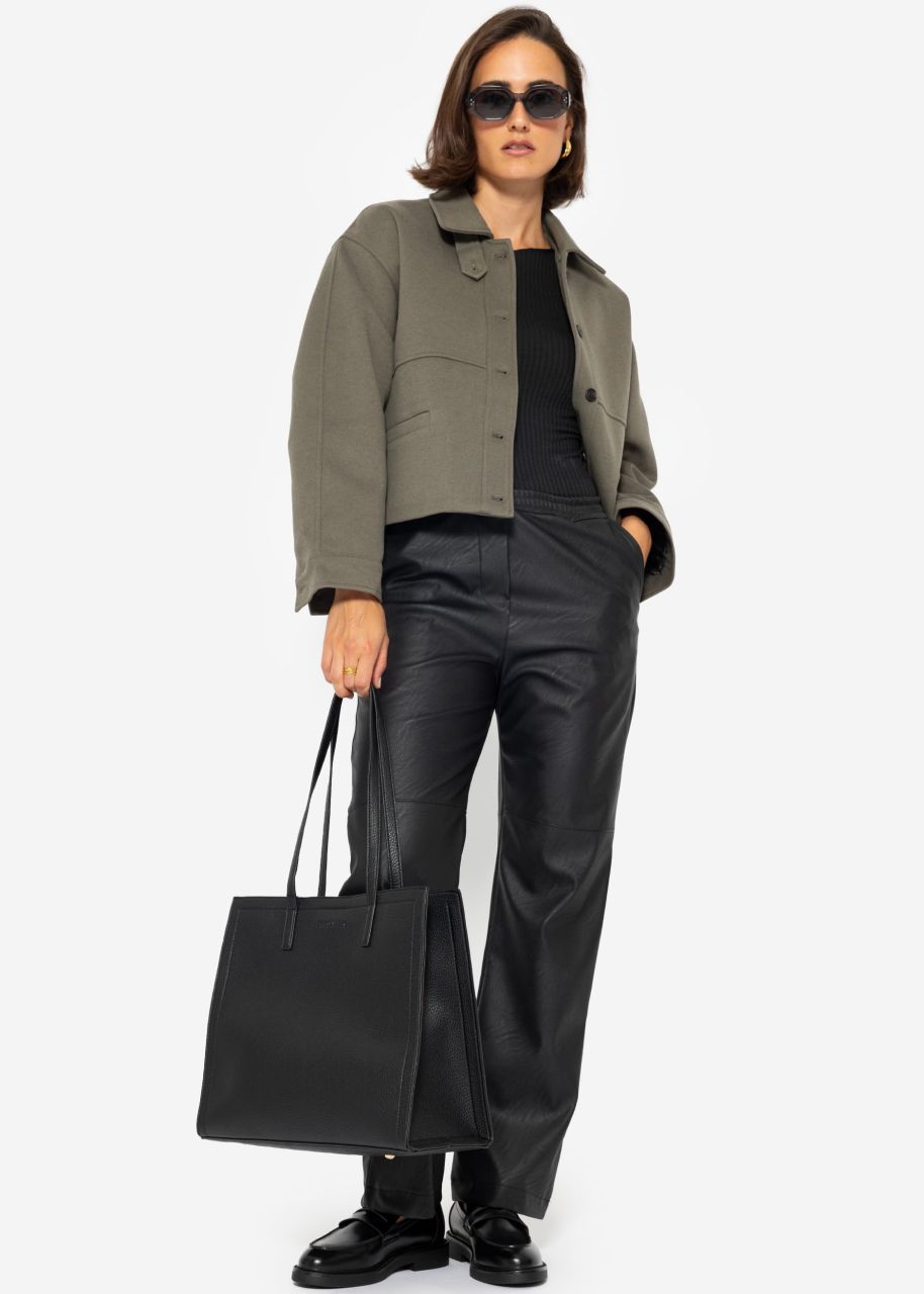 Kurze Jacke mit Innenfutter - khaki