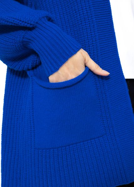 Soft Strick Cardigan mit Taschen - royalblau