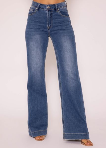 Überlange Flare Jeans, blau