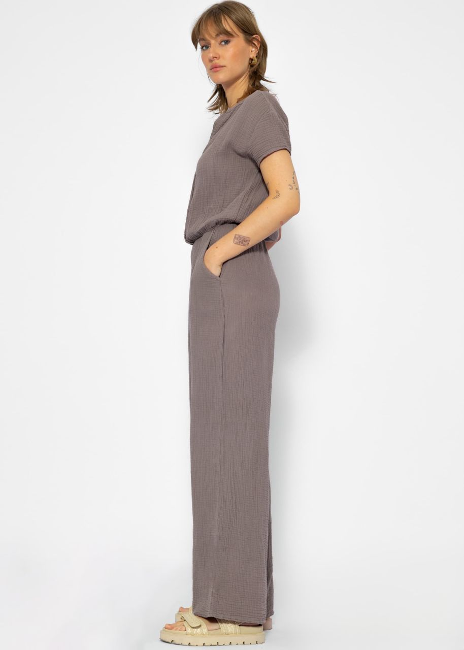 Casual Musselin Jumpsuit - taupe