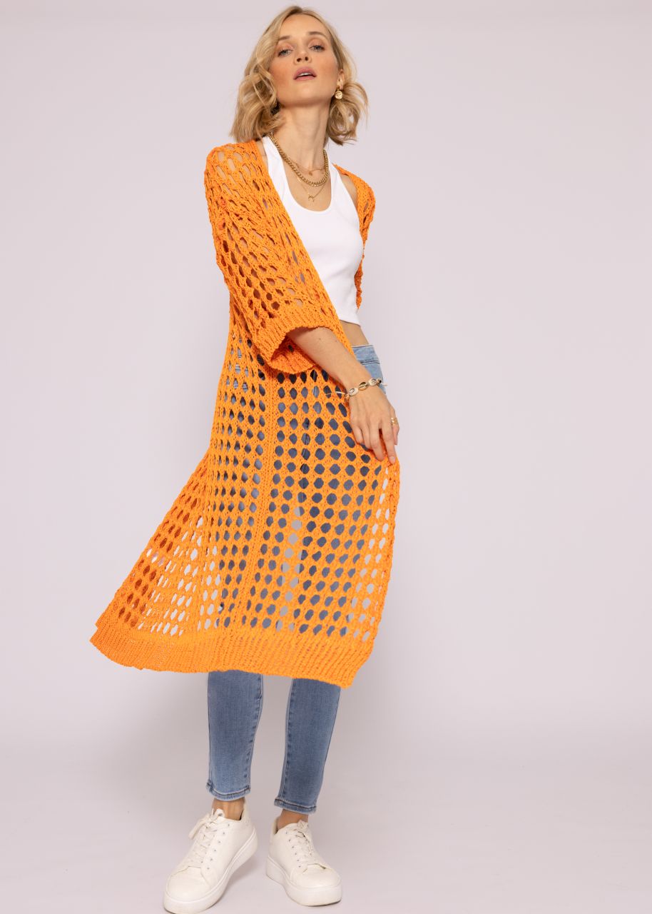 Maxi Crochet-Cardigan, orange