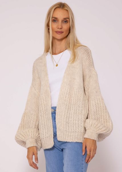 Cardigan mit Struktur - hellbeige