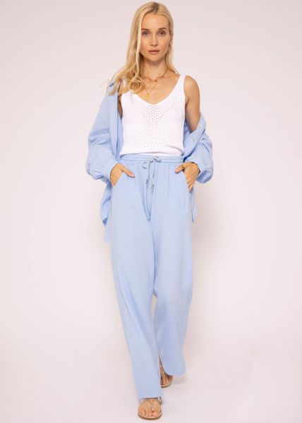 Musselin Pants, hellblau