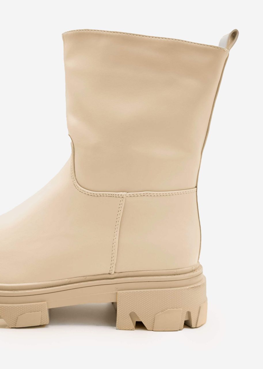 Combat-Boots, beige