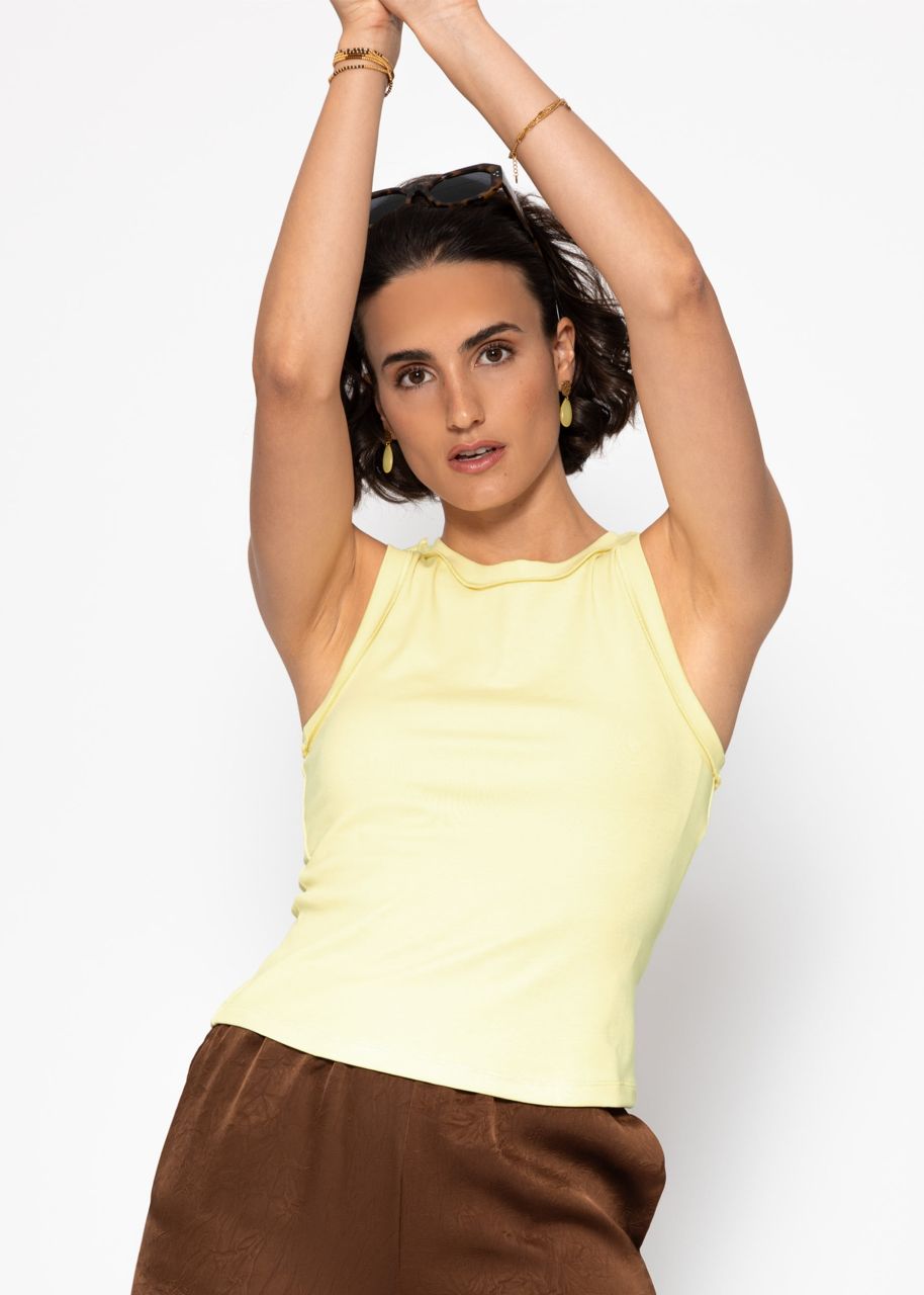 Tank Top mit Außennähten - gelb