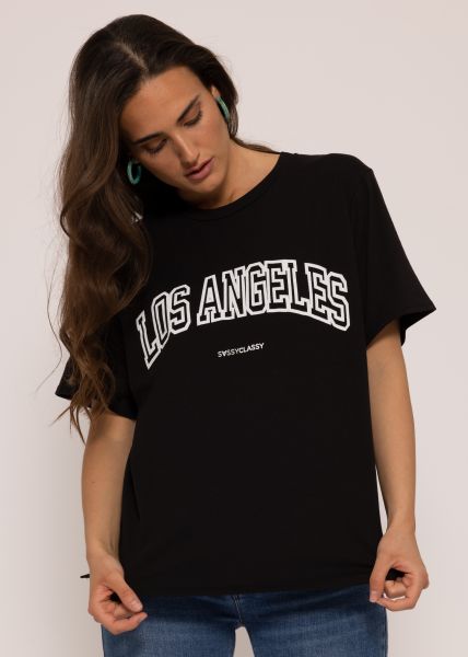 Boyfriend Shirt "LOS ANGELES", schwarz