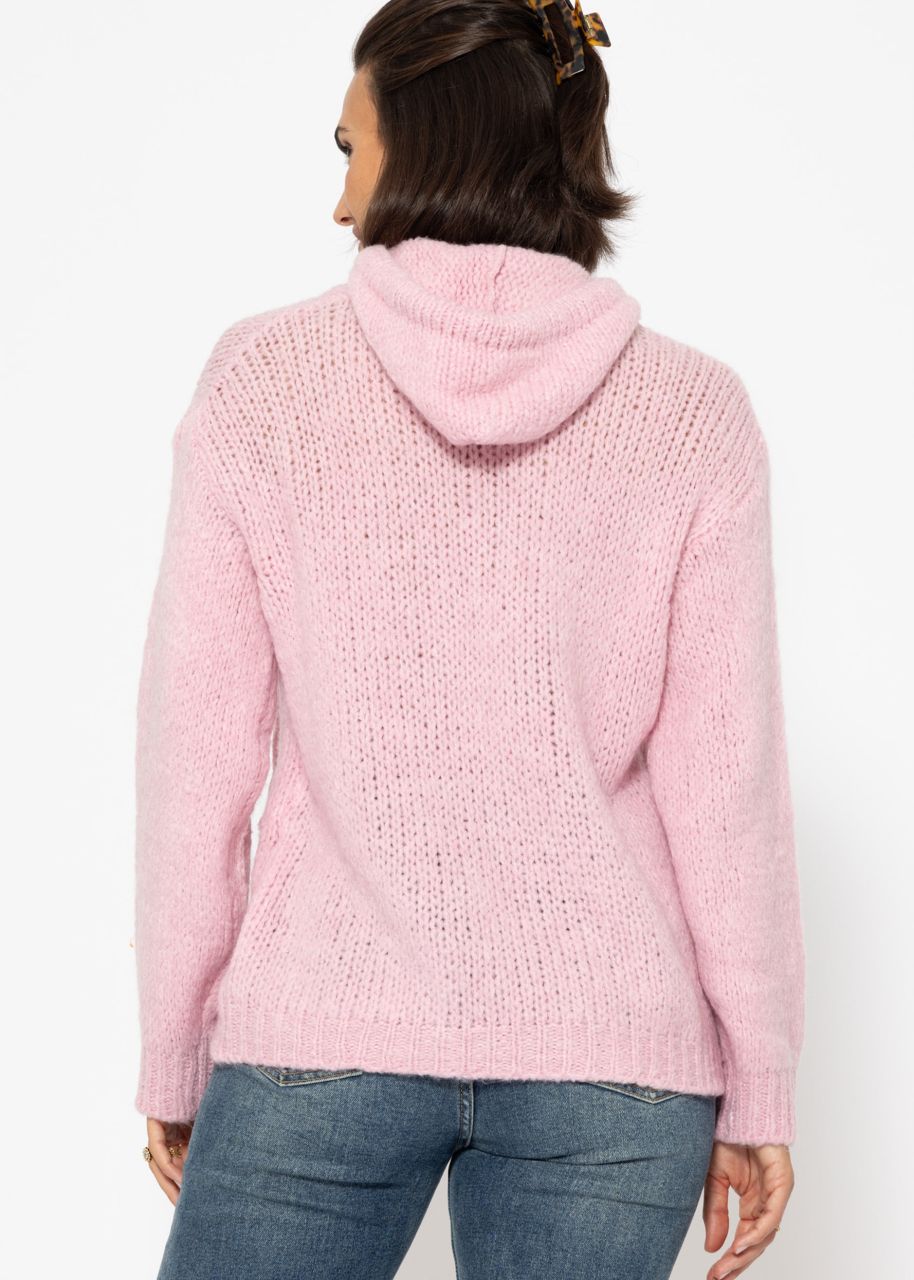 Pullover mit Hoodie - rosa