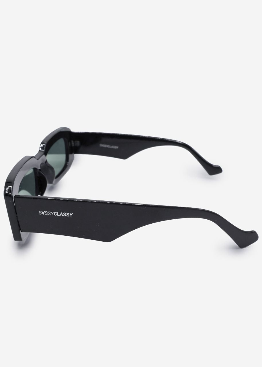 Sonnenbrille mit breiten Bügeln - schwarz