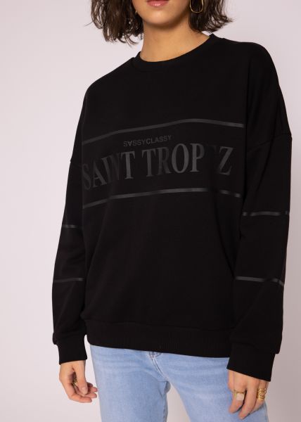 Lässiges Sweatshirt "SAINT TROPEZ", schwarz
