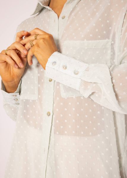 Oversize Plumetis Bluse, hellgrün