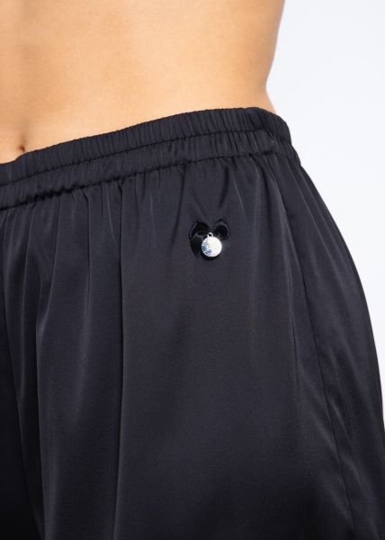 Satin Pyjama Shorts - schwarz