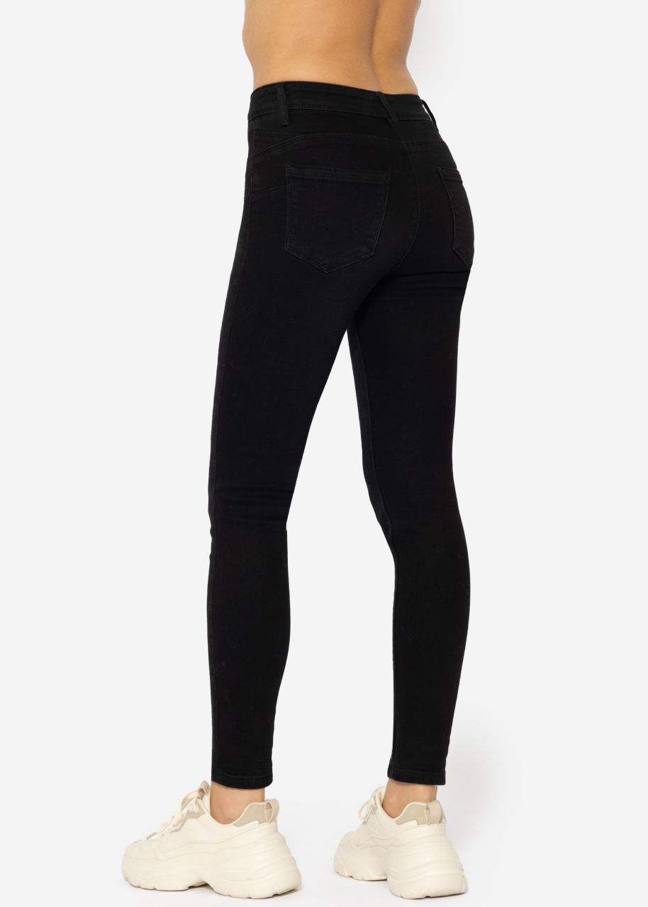 High Waist Push Up Jeans - schwarz