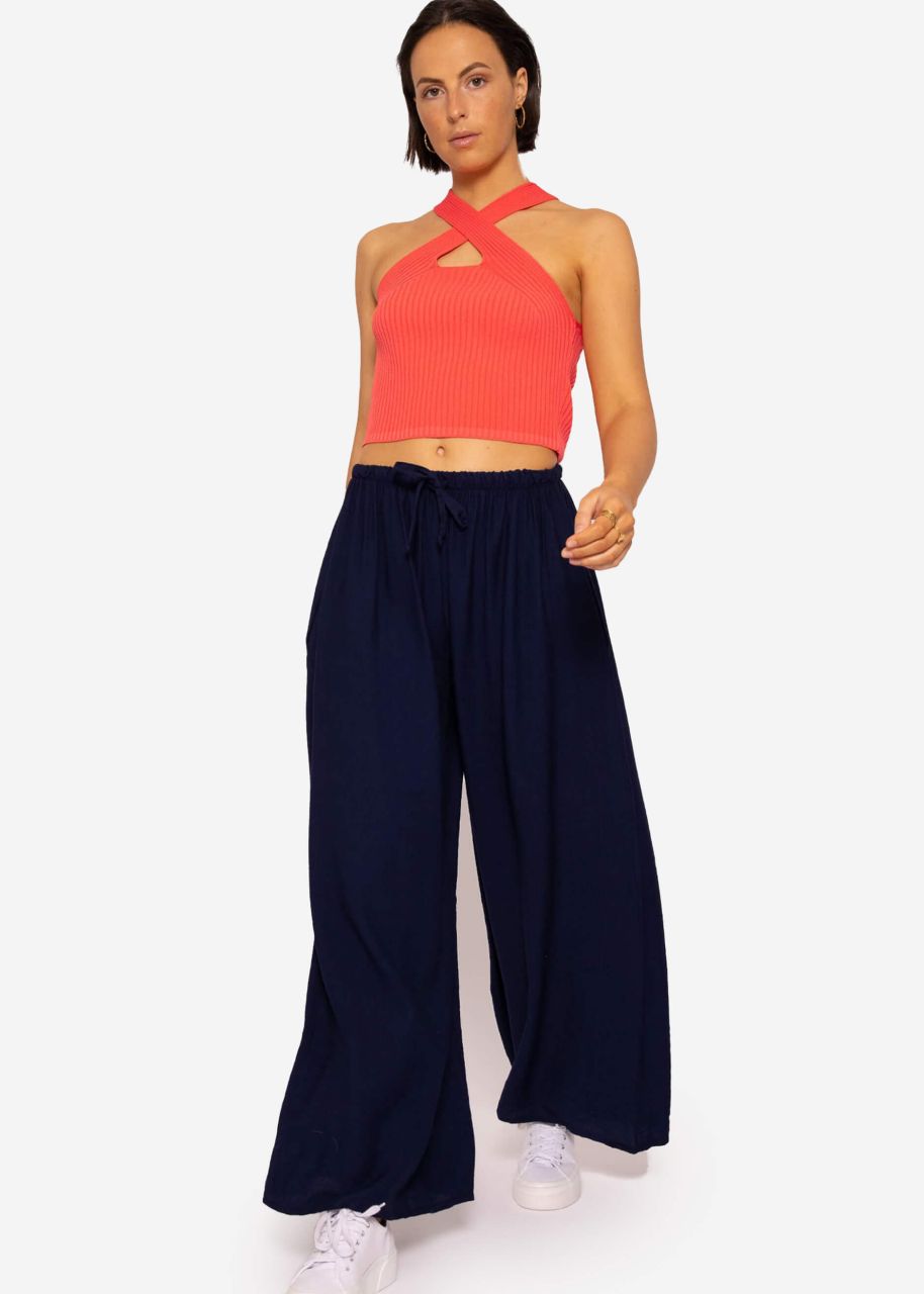Halterneck Strick Top, koralle