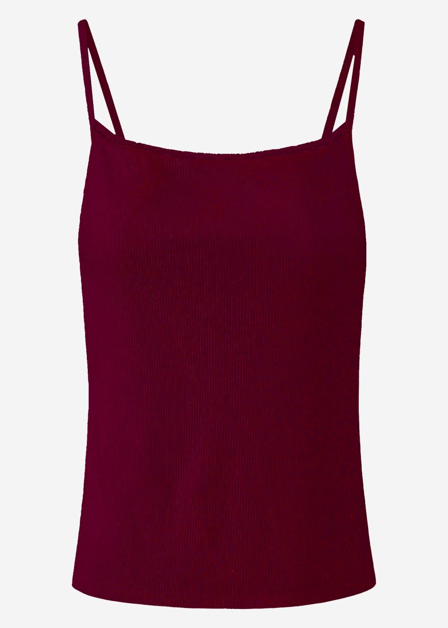 Träger Top mit Spitze - burgundy