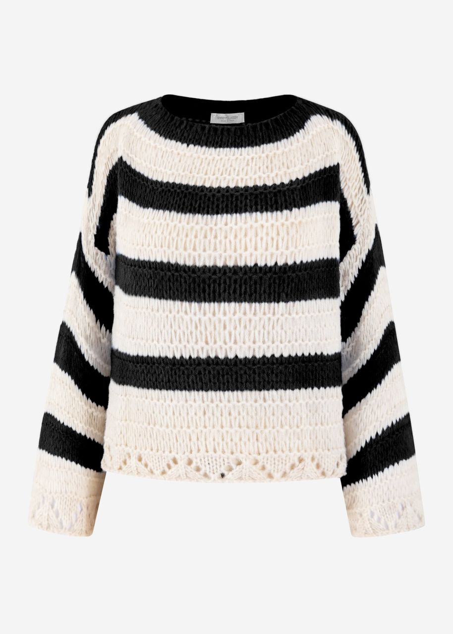 Pullover mit Streifen - schwarz-beige