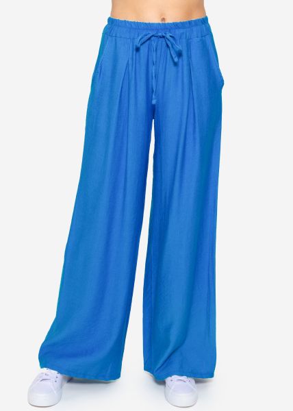 Schimmernde lässige Viskose Hose, royalblau