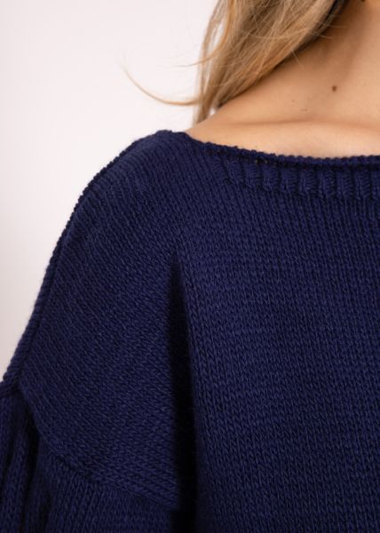 Pullover mit Netz-Muster, blau