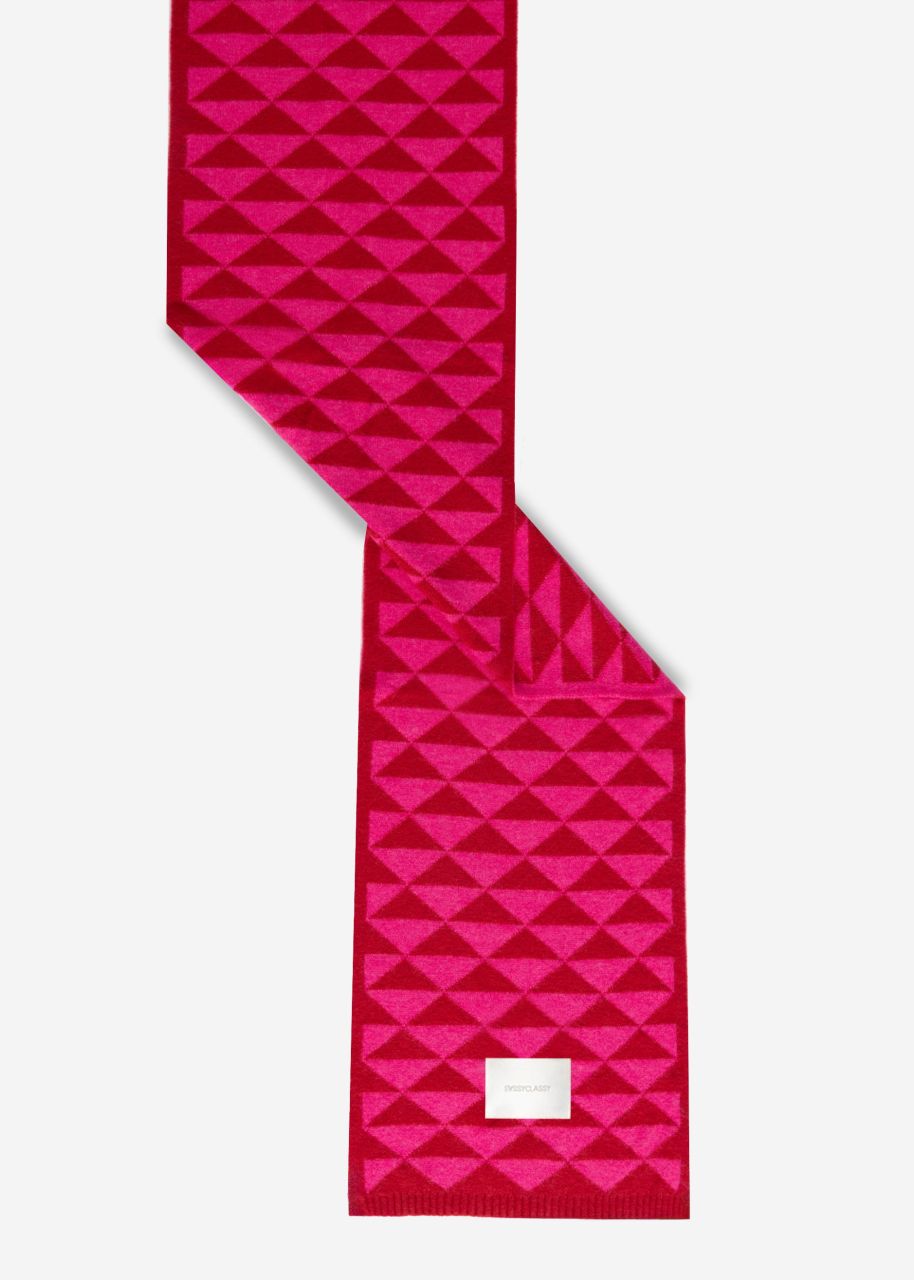 Schal mit geometrischem Print - rot-pink