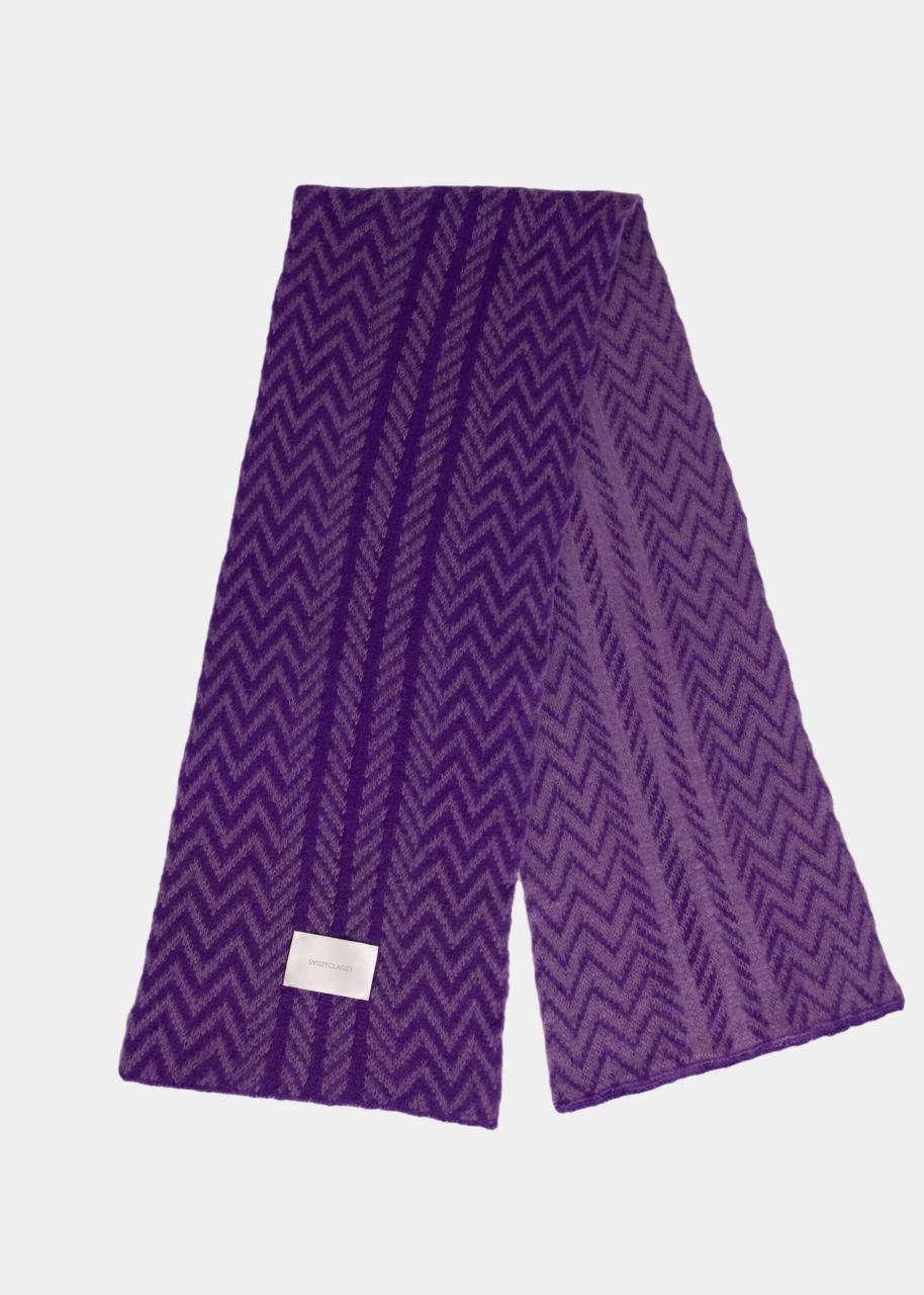 Gemusterter Strickschal - lila-violett