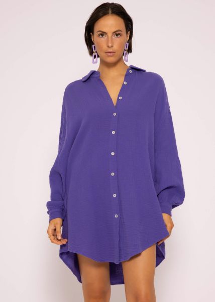 Musselin Bluse oversize, lila