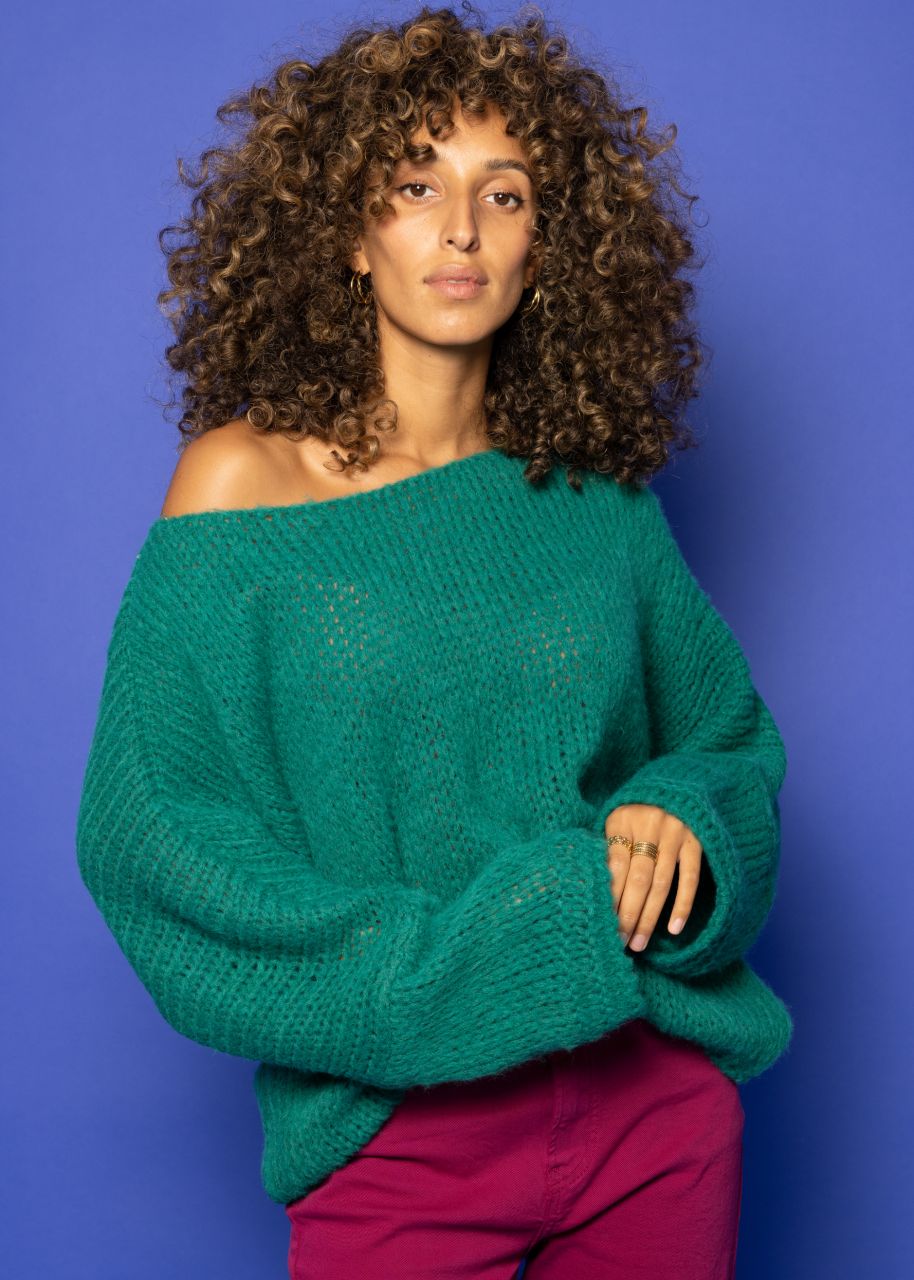 Oversize Pullover, grün