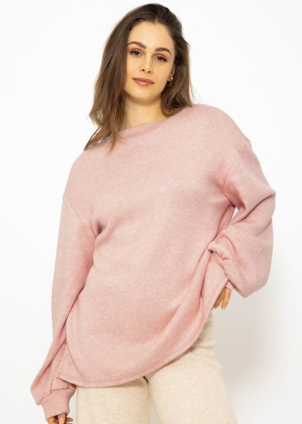 Oversize Sweatshirt mit Stickerei - rosa