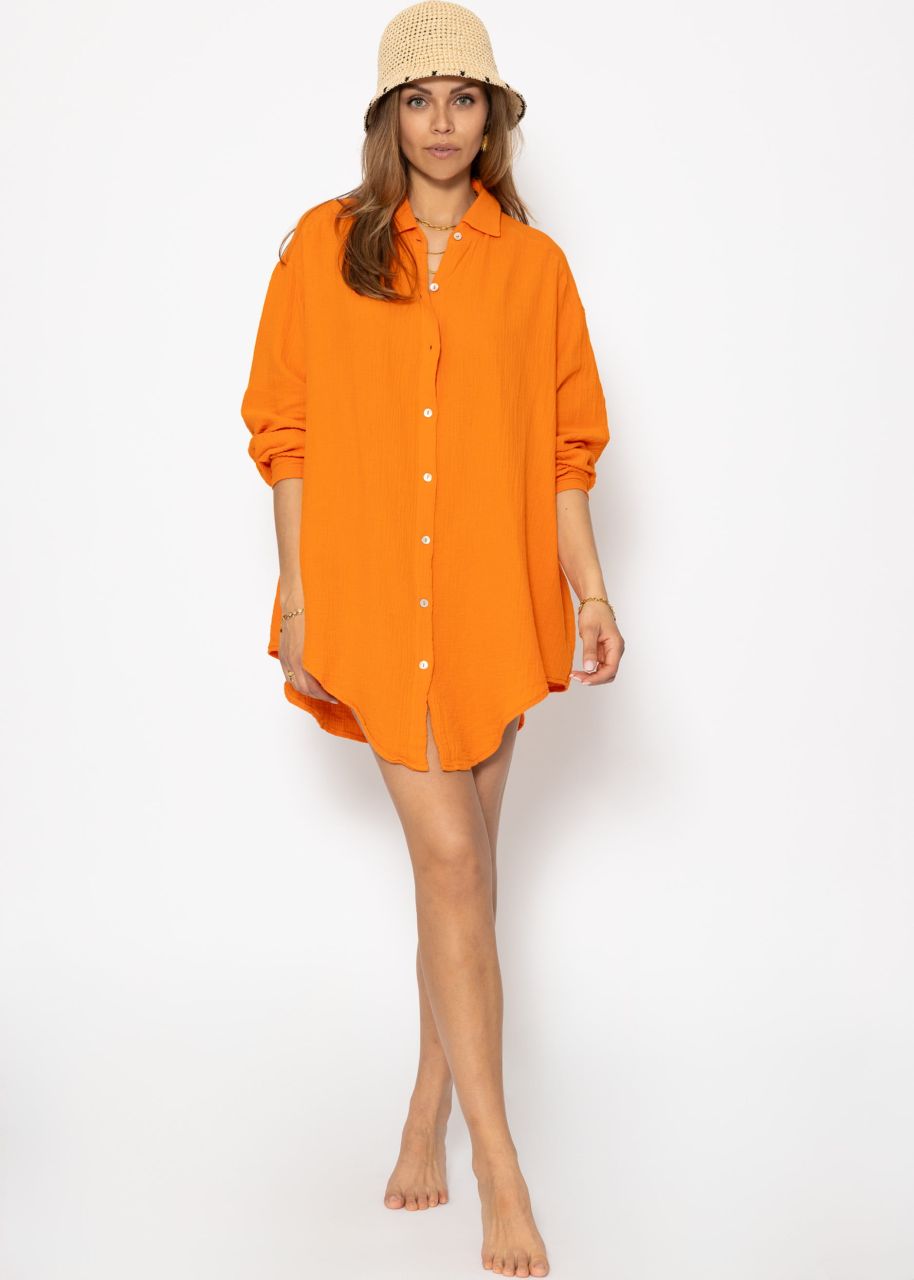Musselin Bluse oversize, orange