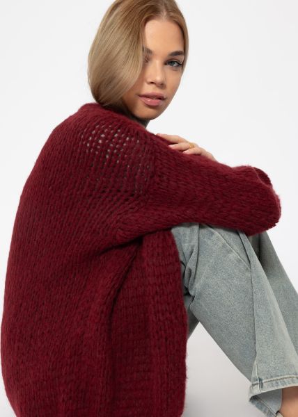 Oversize Cardigan - burgundy