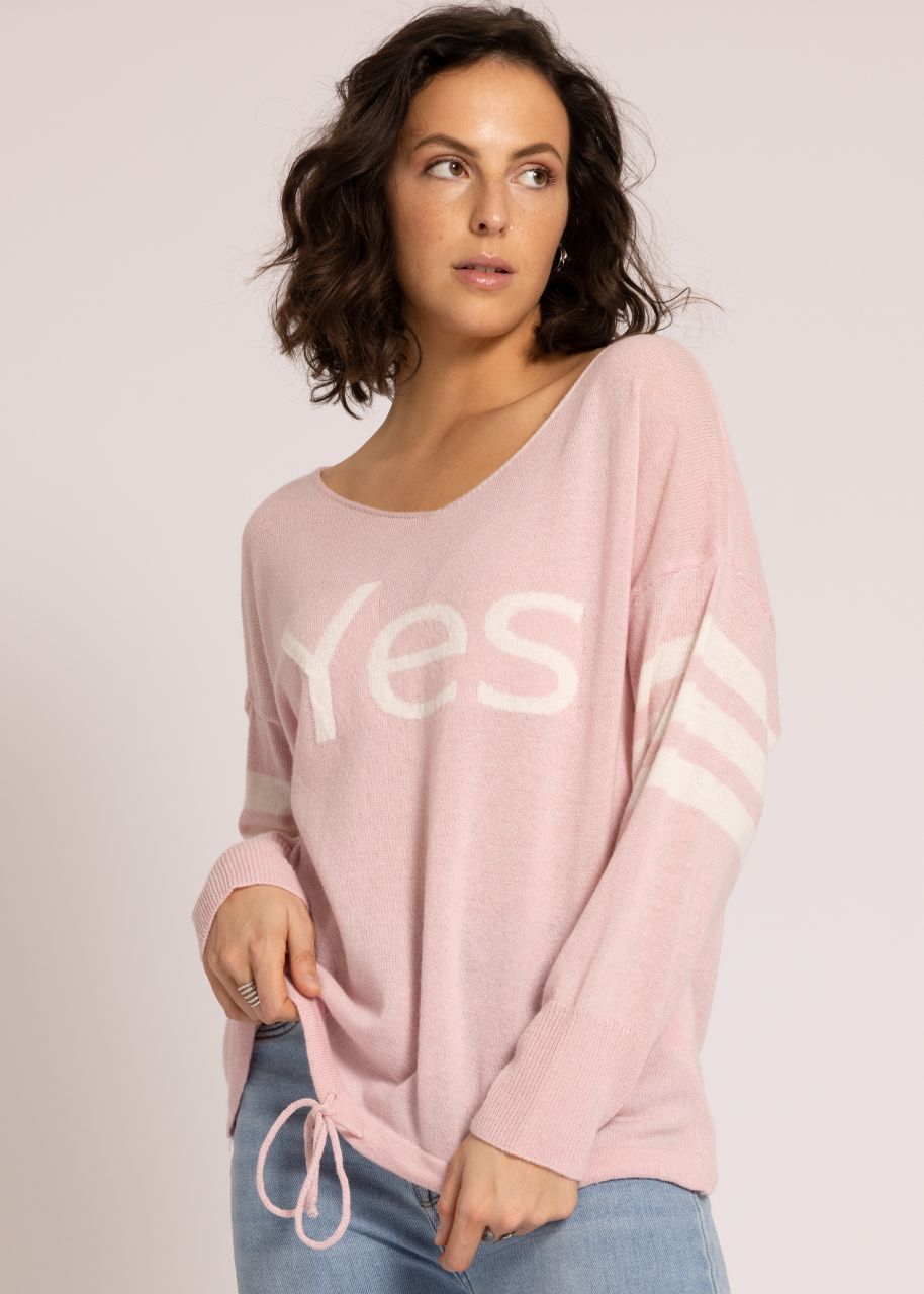 Pullover "YES", rosa
