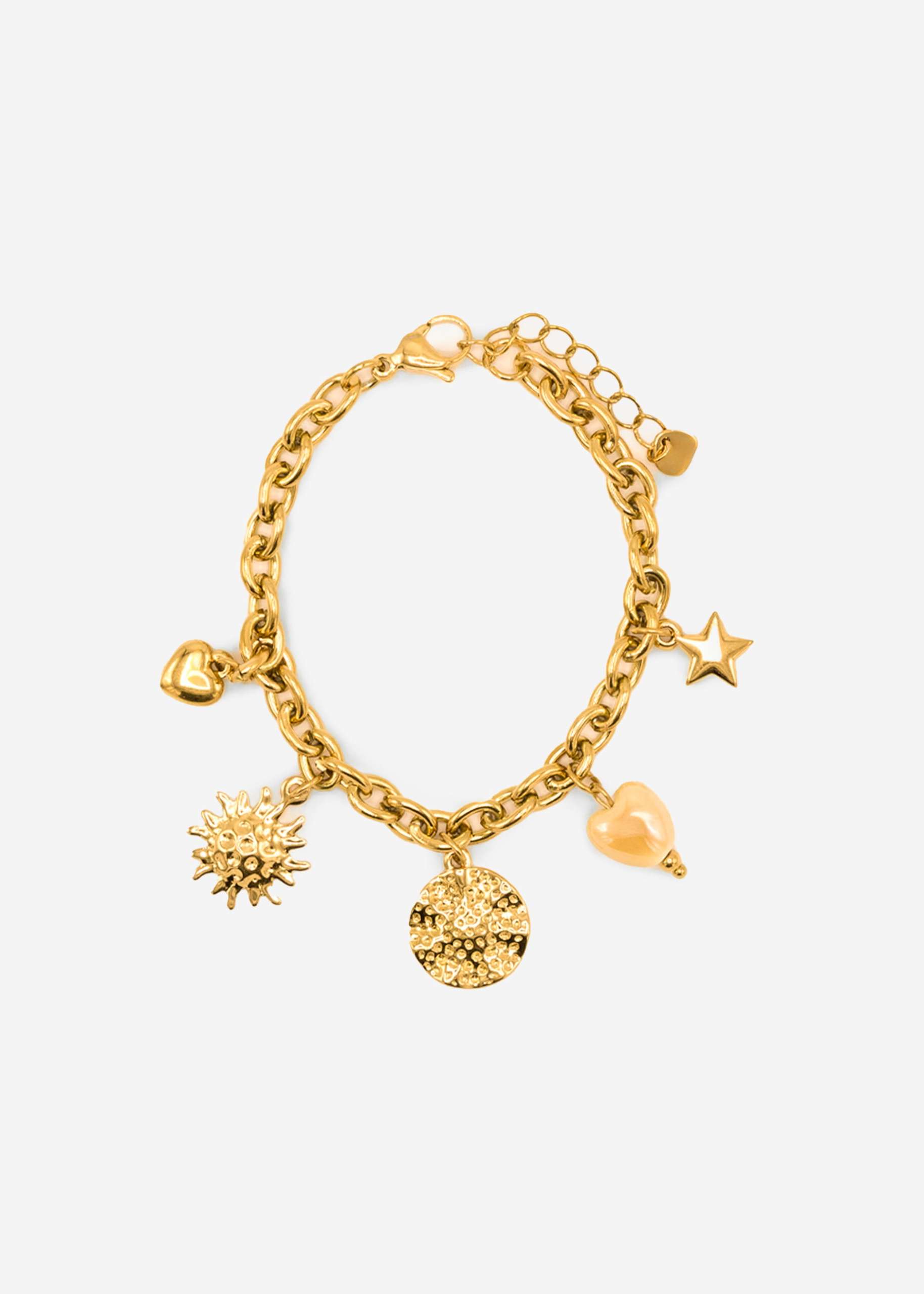 Armband mit Charms - gold