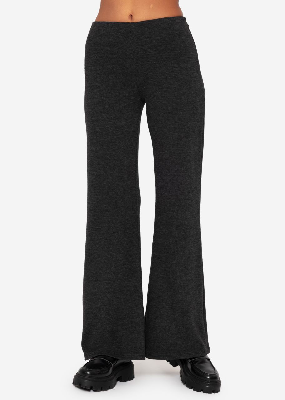 Jersey Flare Pants - dunkelgrau meliert