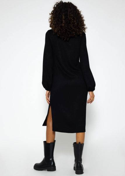 Super soft Jerseykleid in Midilänge - schwarz