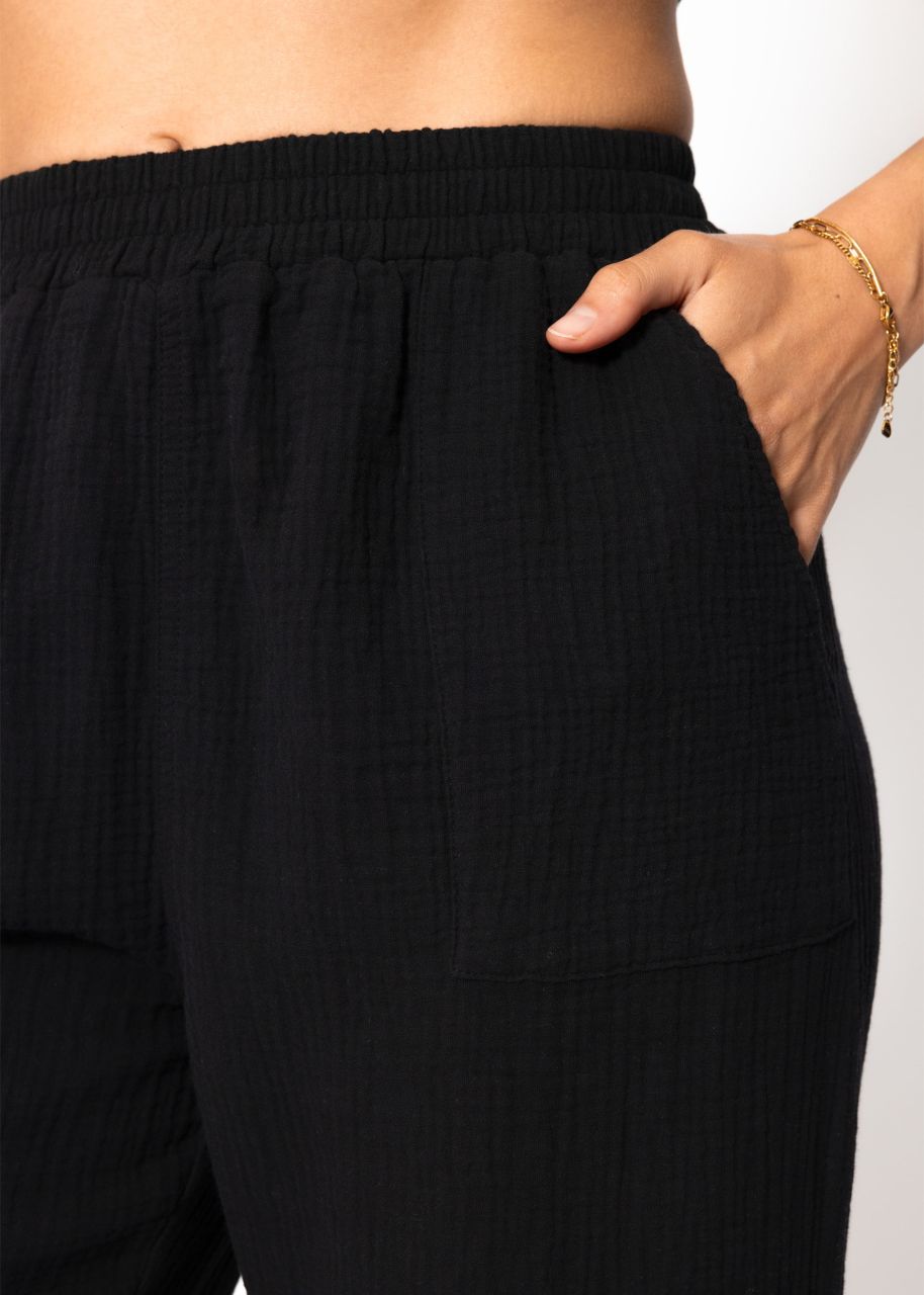 Musselin Hose - schwarz