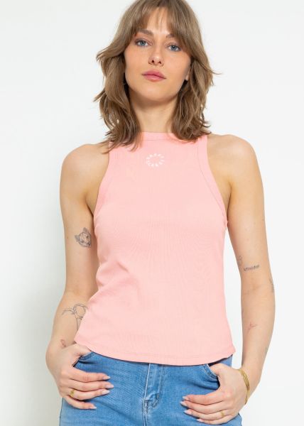 Tank Top mit Stickerei - rosa