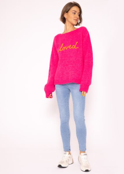 "loved" Pullover, pink