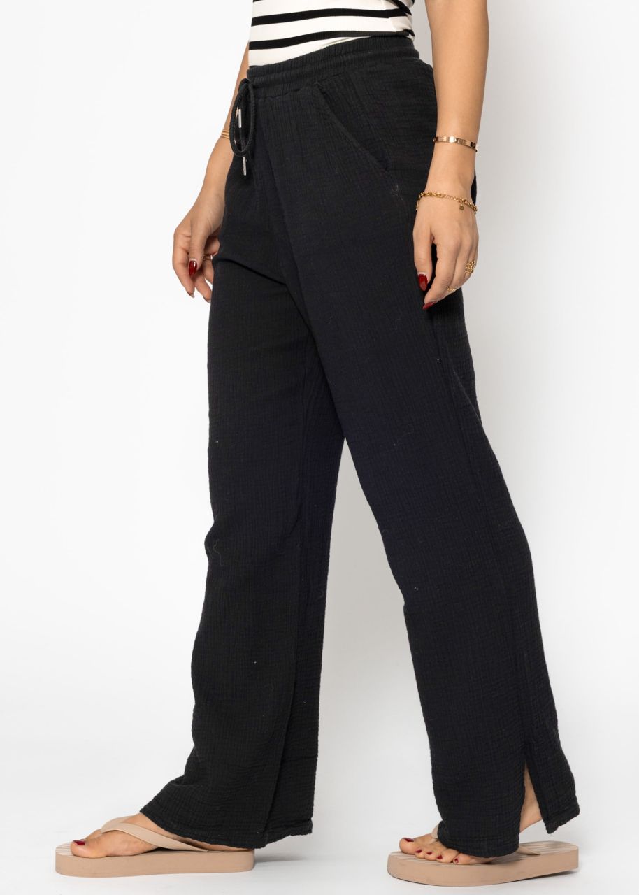 Musselin Pants, schwarz