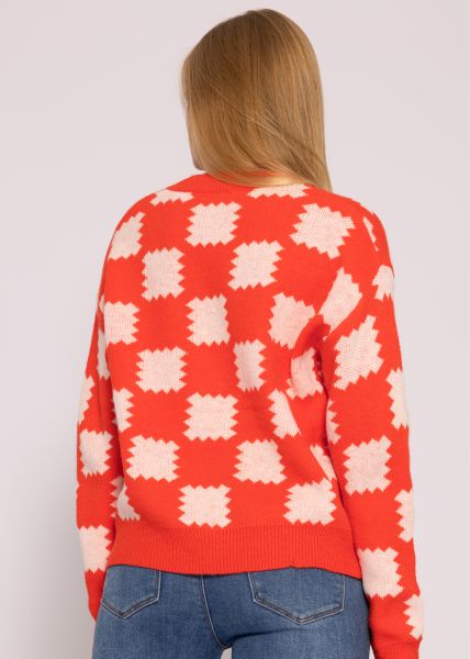 Pullover mit Muster, orange