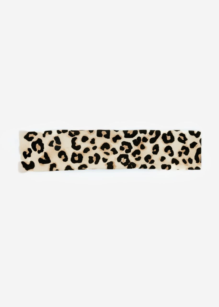 Haarband mit Leo Print - beige