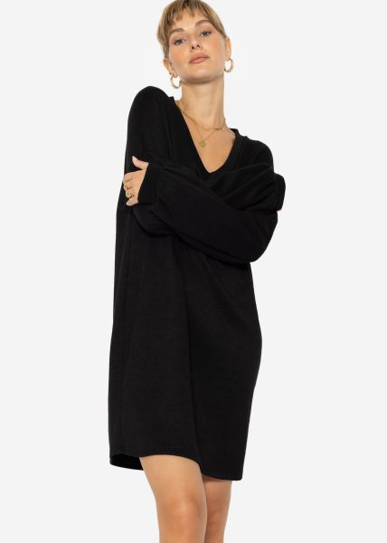 Super soft Jerseykleid in kurz - schwarz