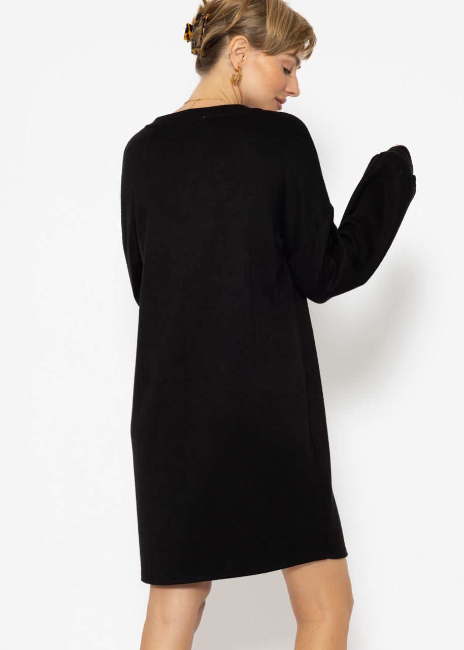 Super soft Jerseykleid in kurz - schwarz