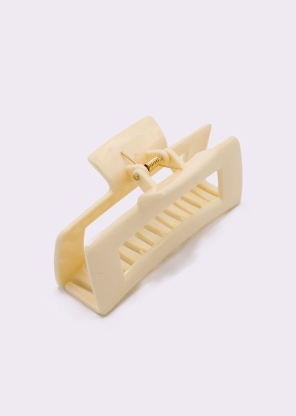 Eckige Haarklammer, beige