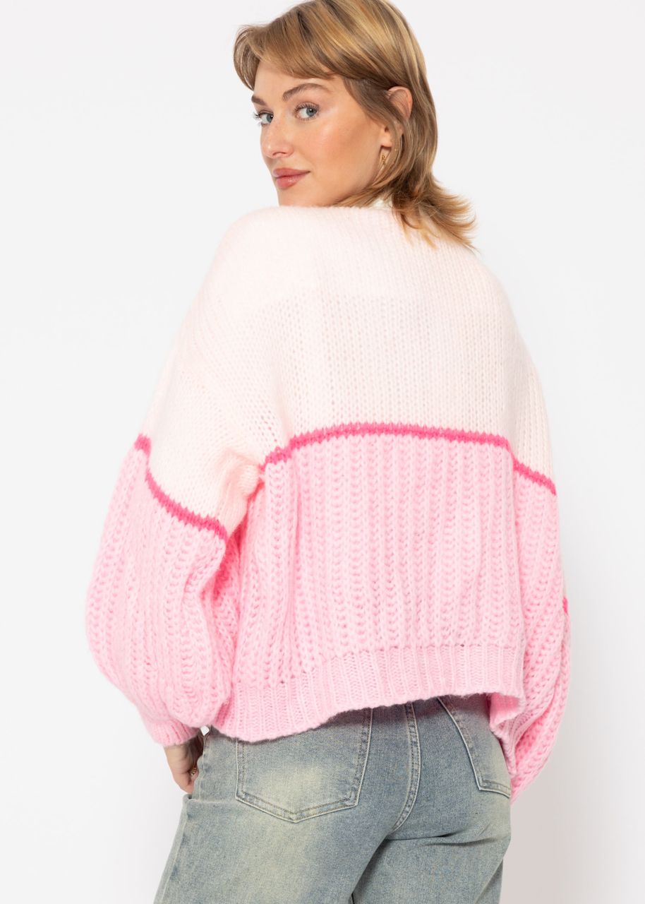 Lose fallender Cardigan - rosa