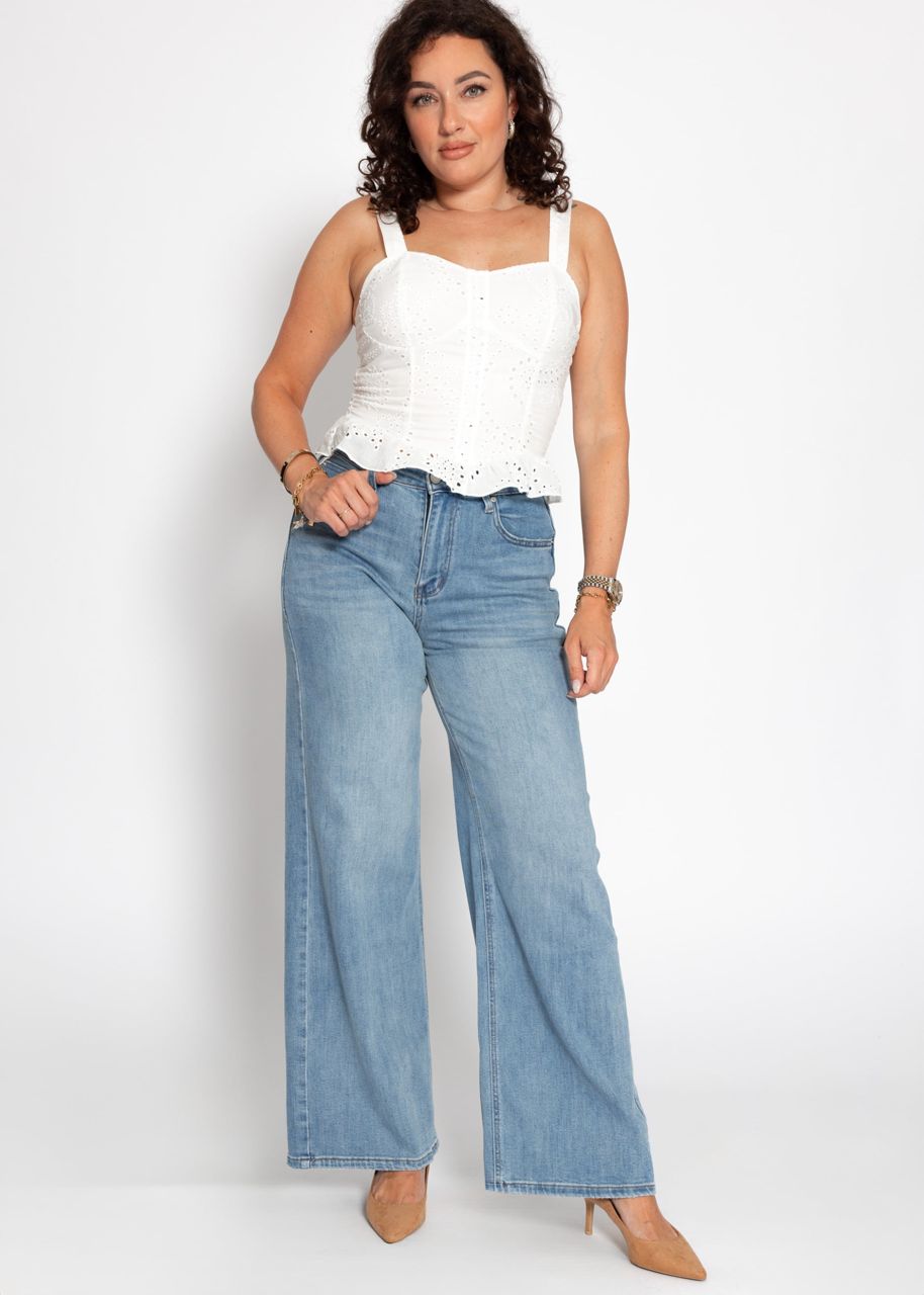 Bustier-Top aus Lochspitze - weiß