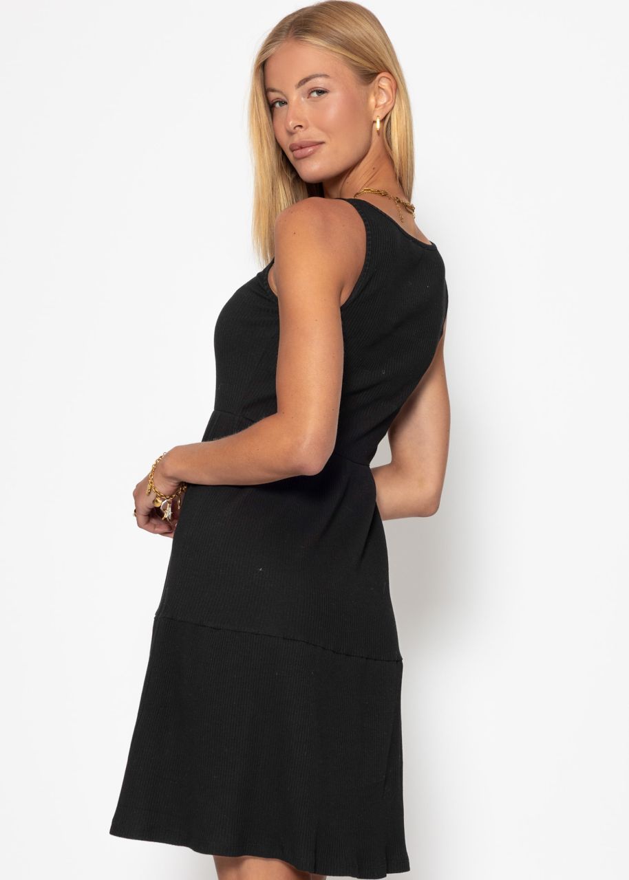 Baumwoll Jerseykleid - schwarz